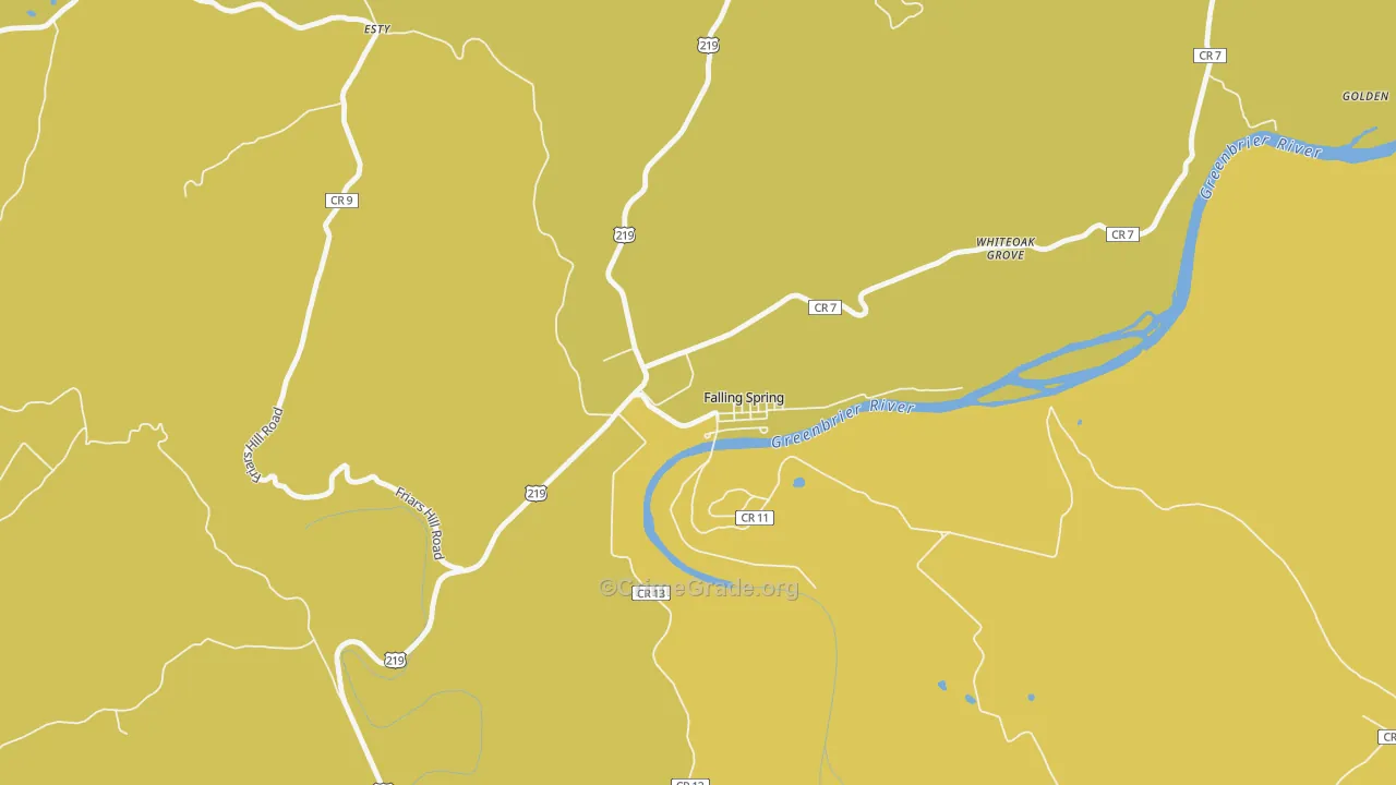 Falling Spring, WV Map of Assault Rates