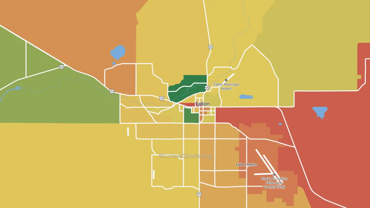 Fallon, NV Map of Assault Rates