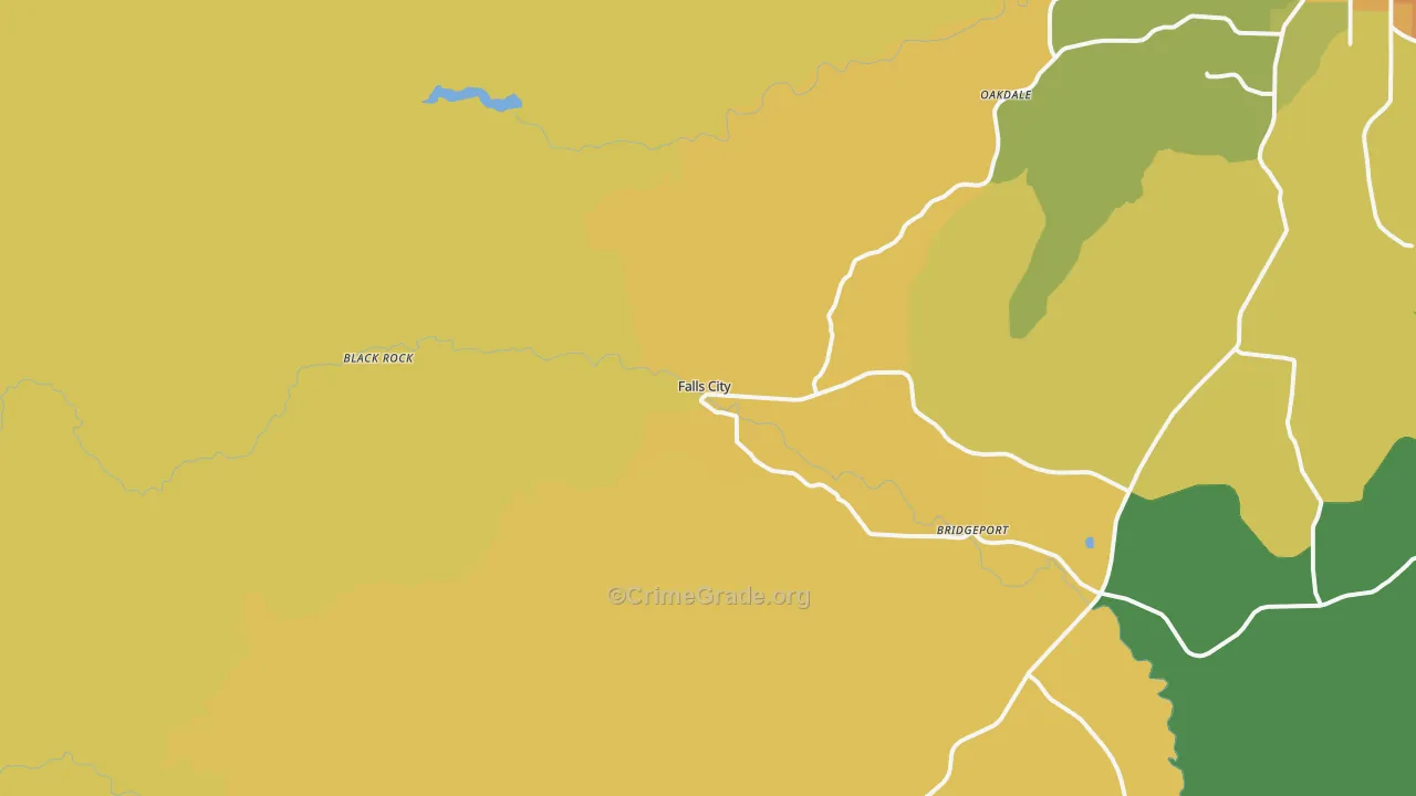 Falls City, OR Map of Assault Rates