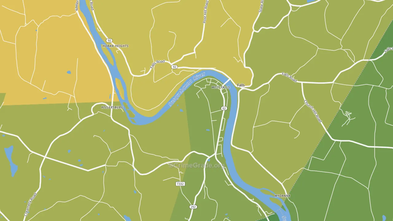 Falls, PA Map of Assault Rates