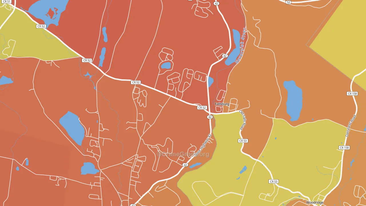 Fallsburg, NY Map of Assault Rates