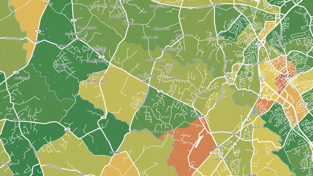 Fallston, MD Map of Assault Rates
