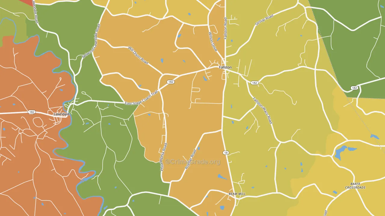 Fallston, NC Map of Assault Rates