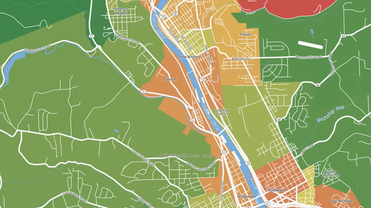 Fallston, PA Map of Assault Rates