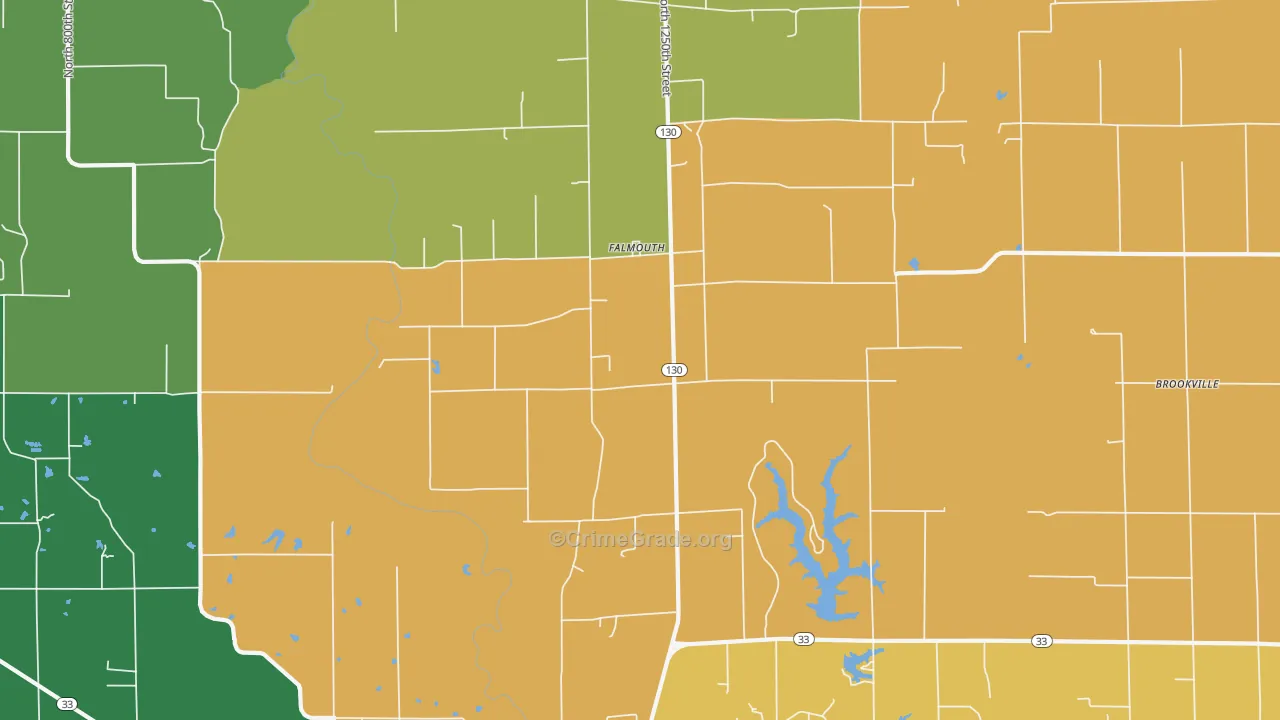 Falmouth, IL Map of Assault Rates