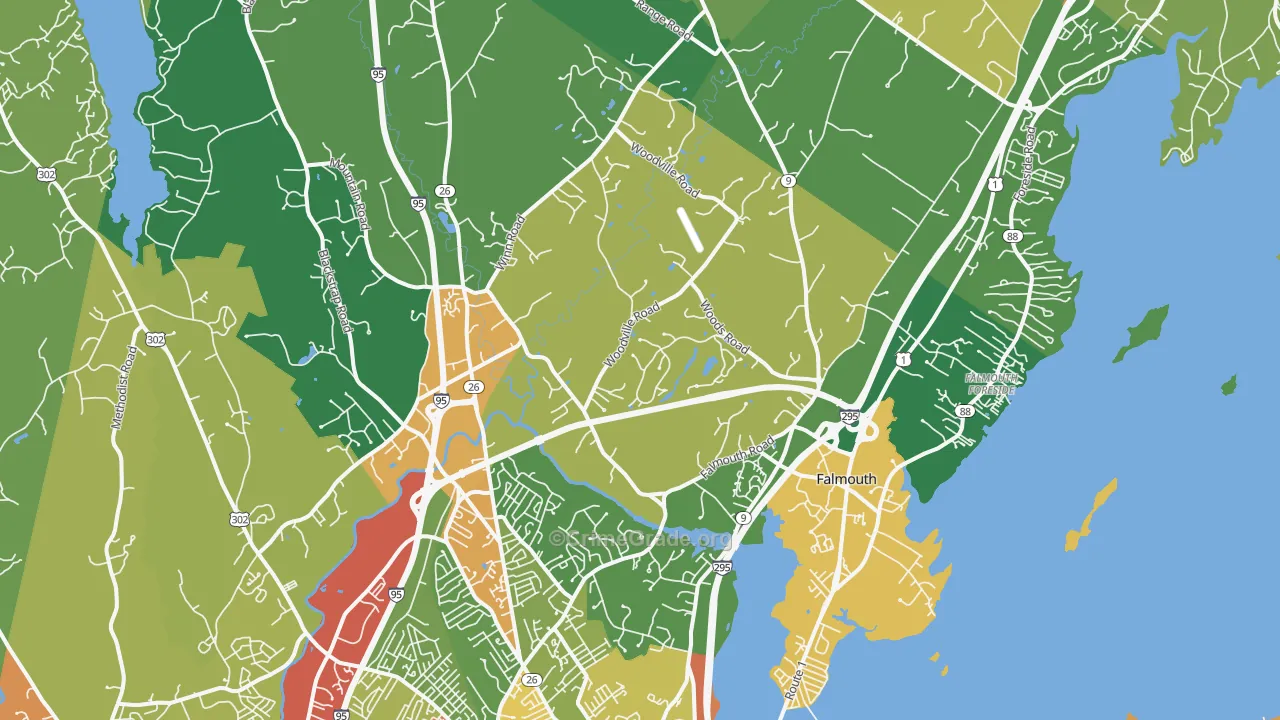 Falmouth, ME Map of Assault Rates
