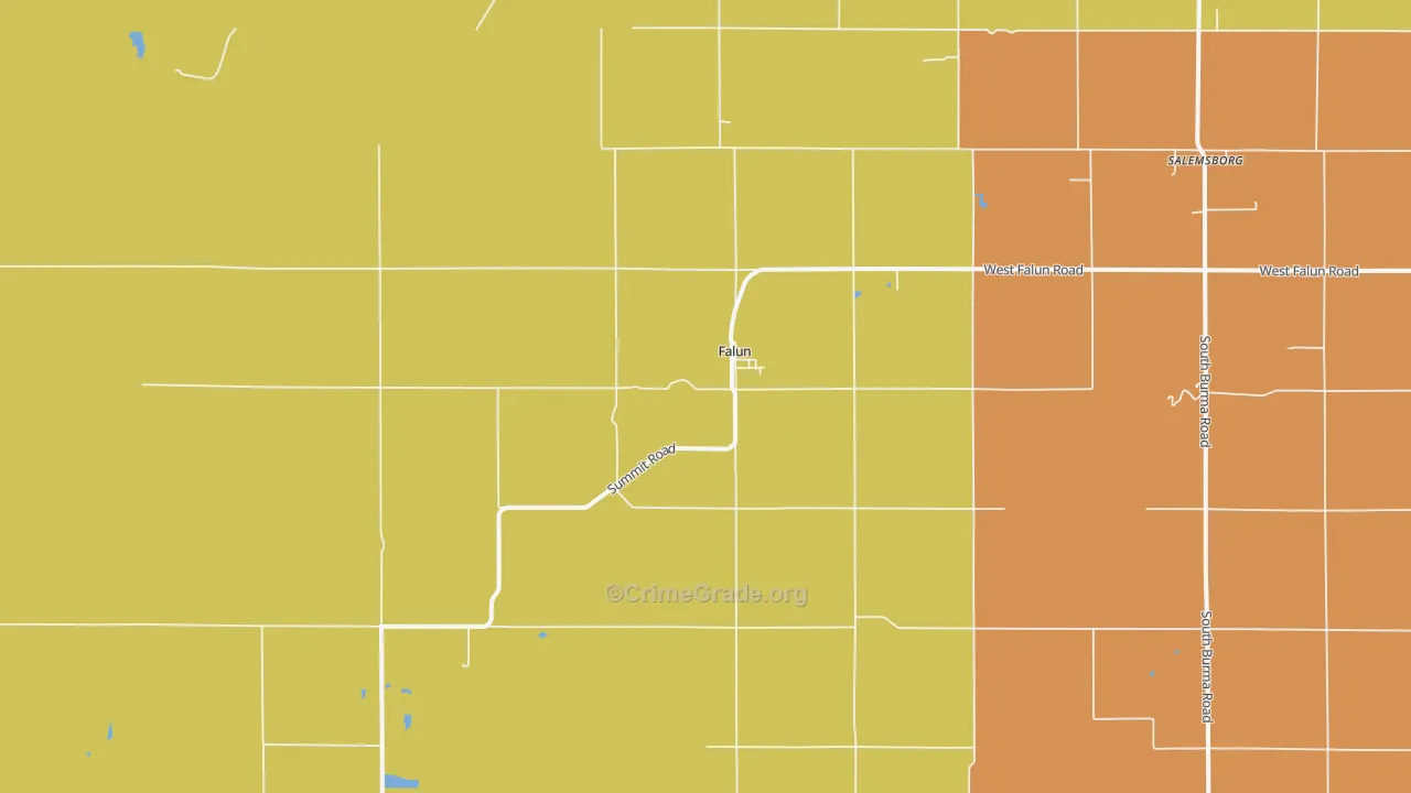 Falun, KS Map of Assault Rates
