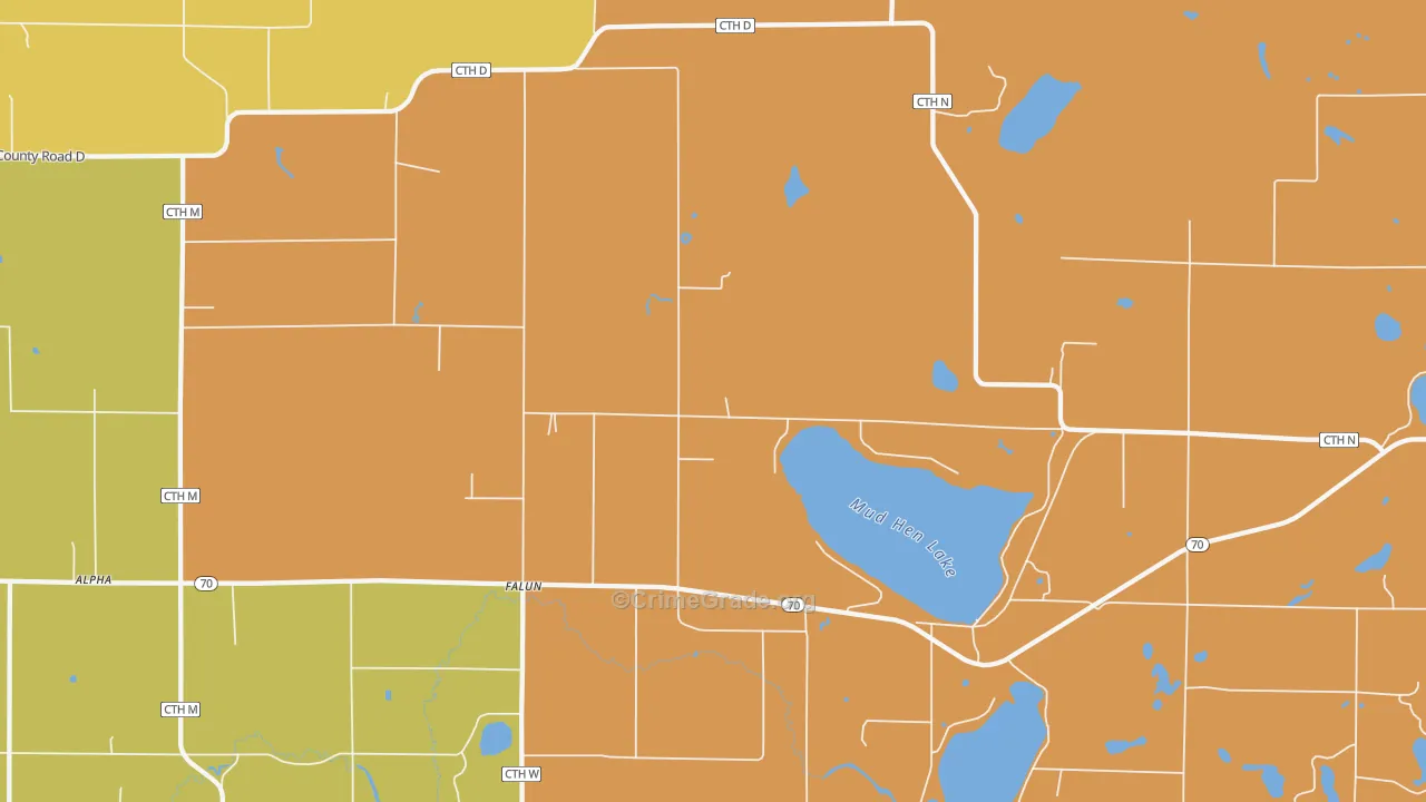 Falun, WI Map of Assault Rates