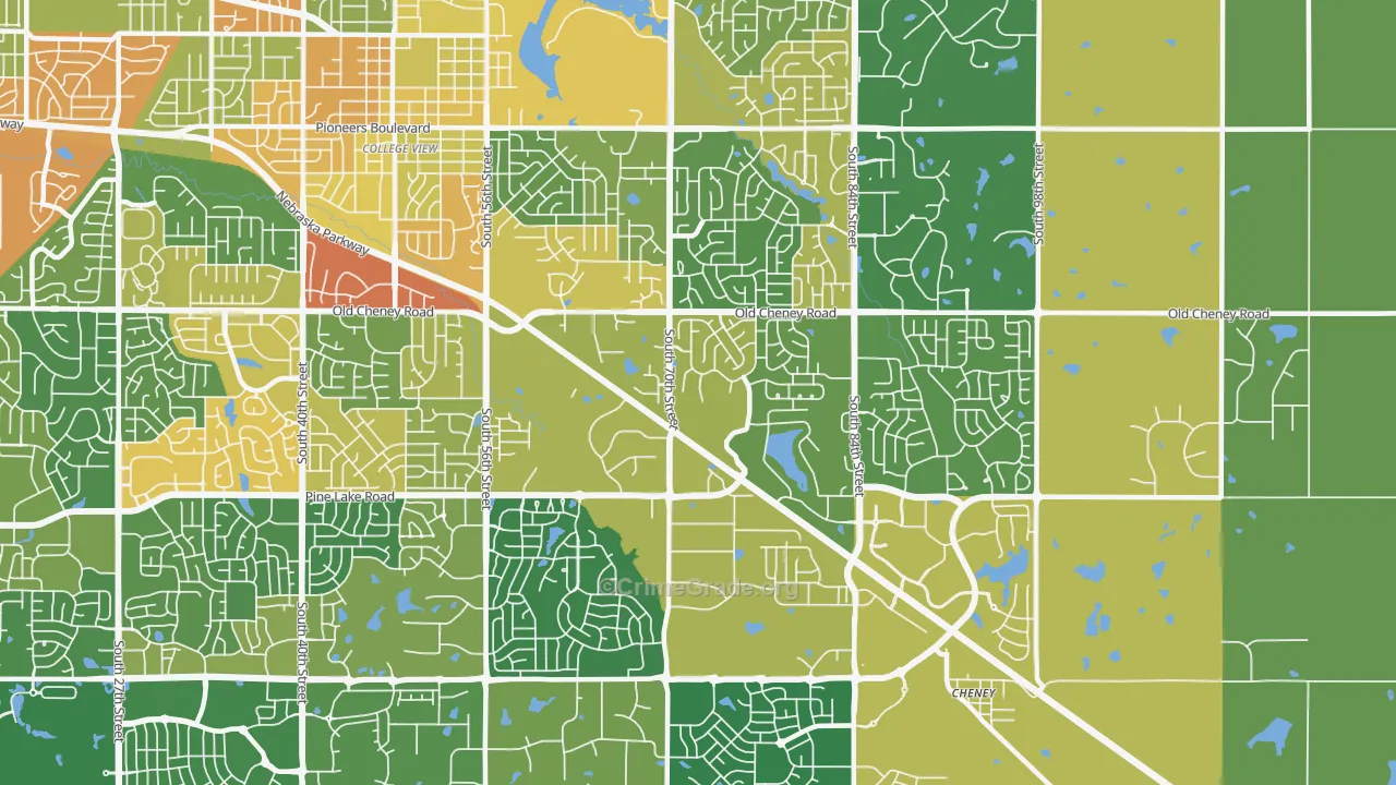 Family Acres, Lincoln, NE Map of Assault Rates