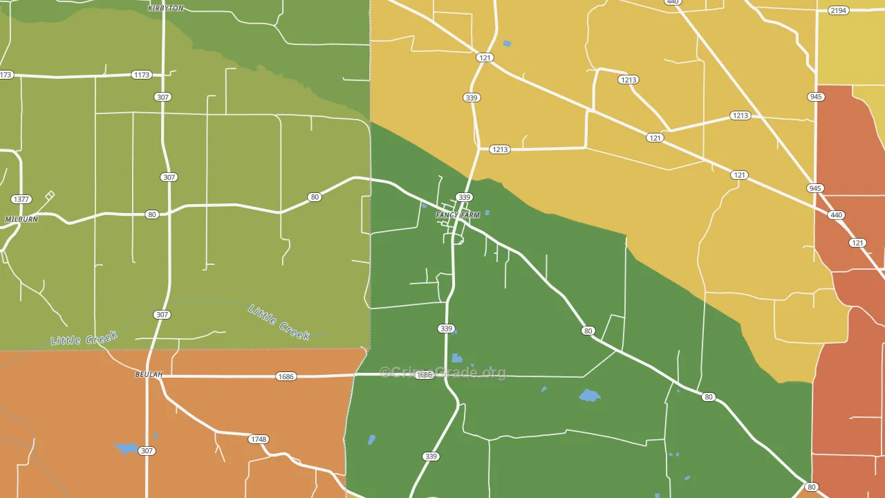 Fancy Farm, KY Map of Assault Rates