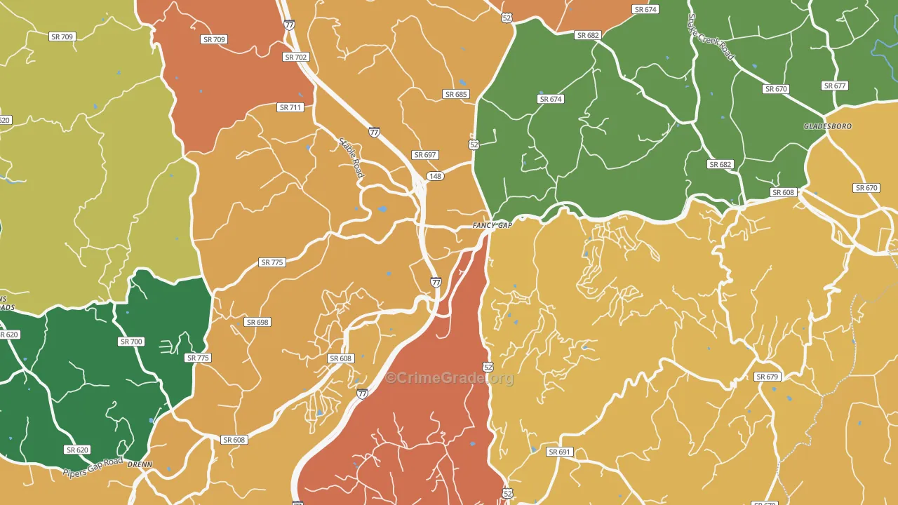 Fancy Gap, VA Map of Assault Rates