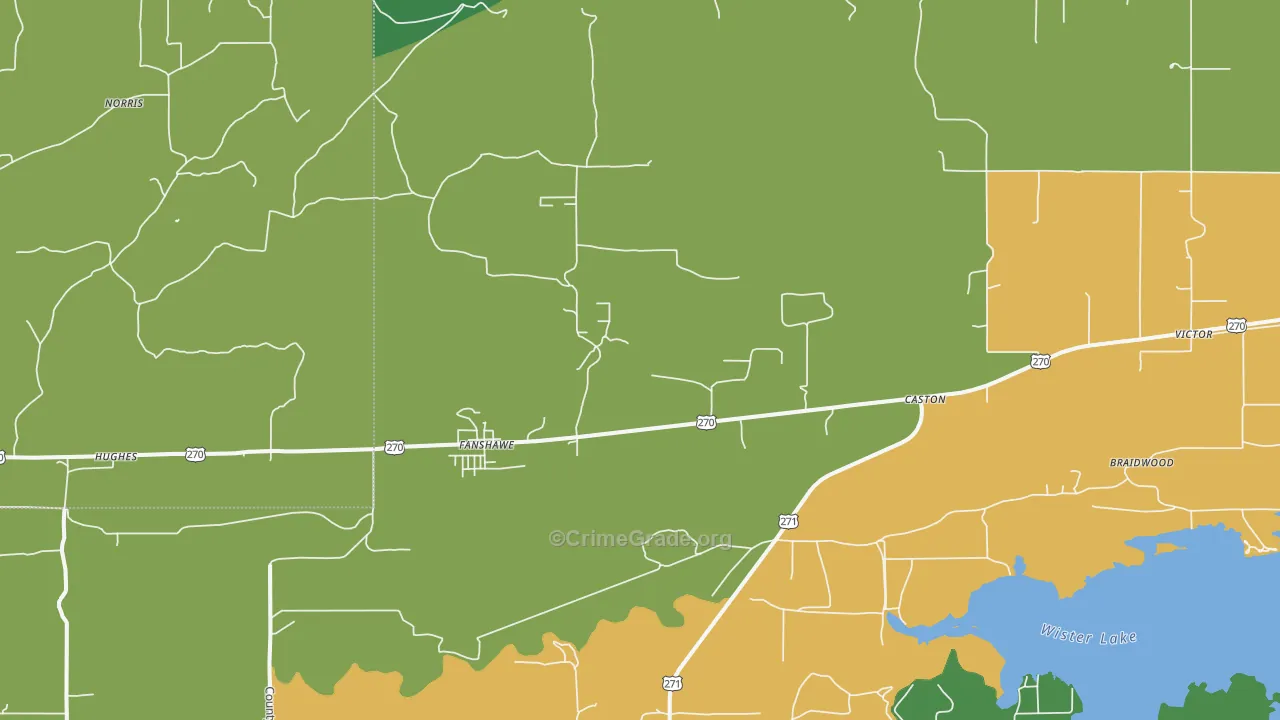 Fanshawe, OK Map of Assault Rates