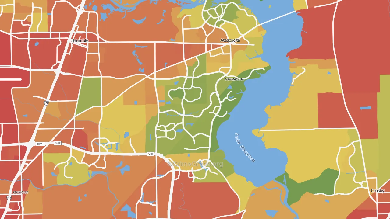 Far Northeast-Houston, Houston, TX Map of Assault Rates