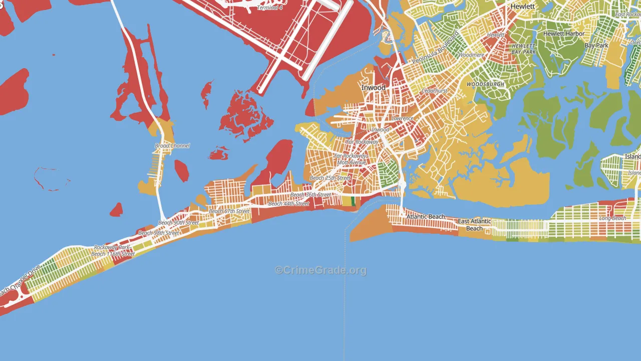 Far Rockaway, Queens, NY Map of Assault Rates