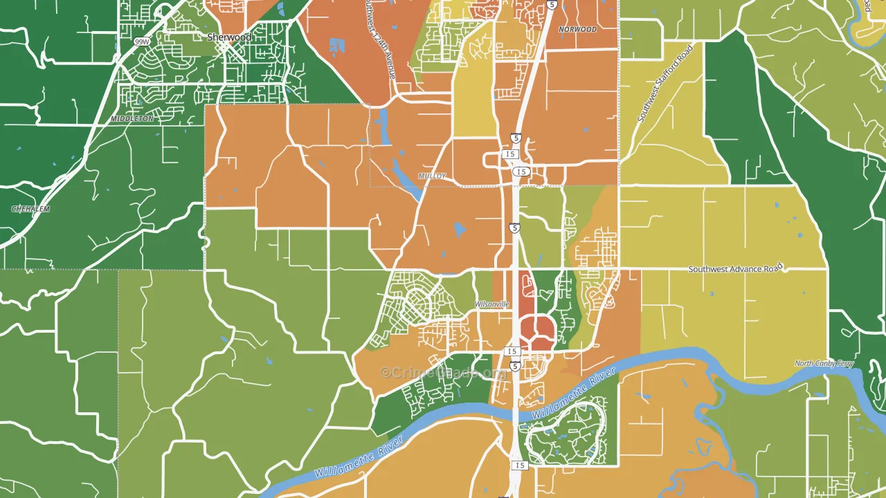 Far West, Wilsonville, OR Map of Assault Rates