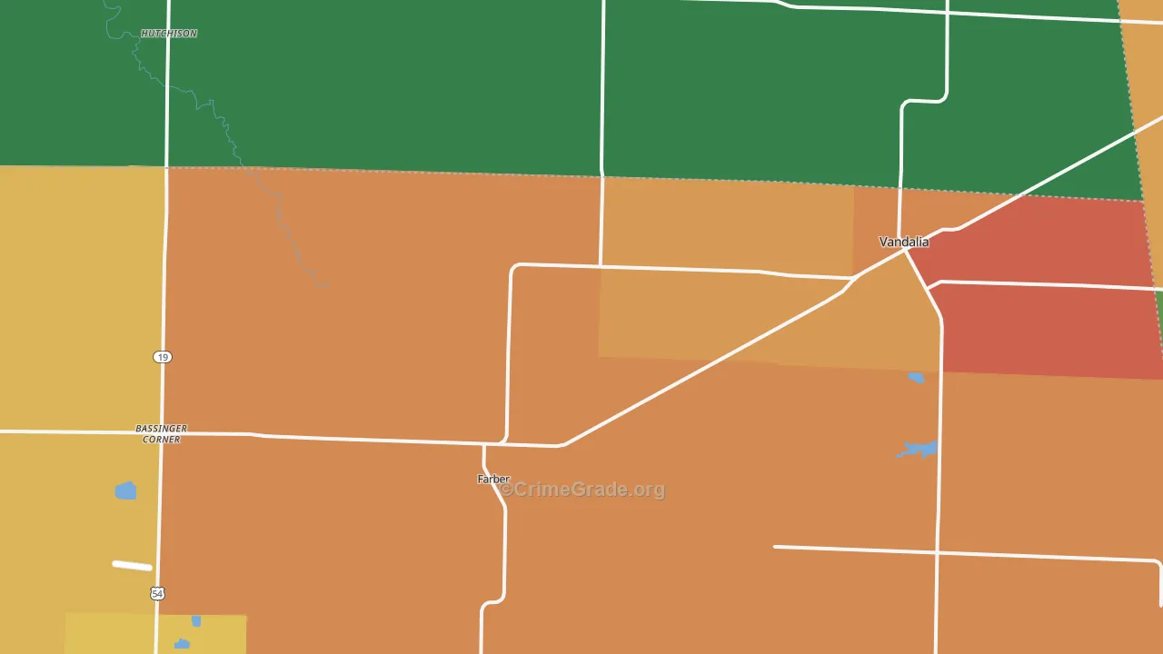 Farber, MO Map of Assault Rates