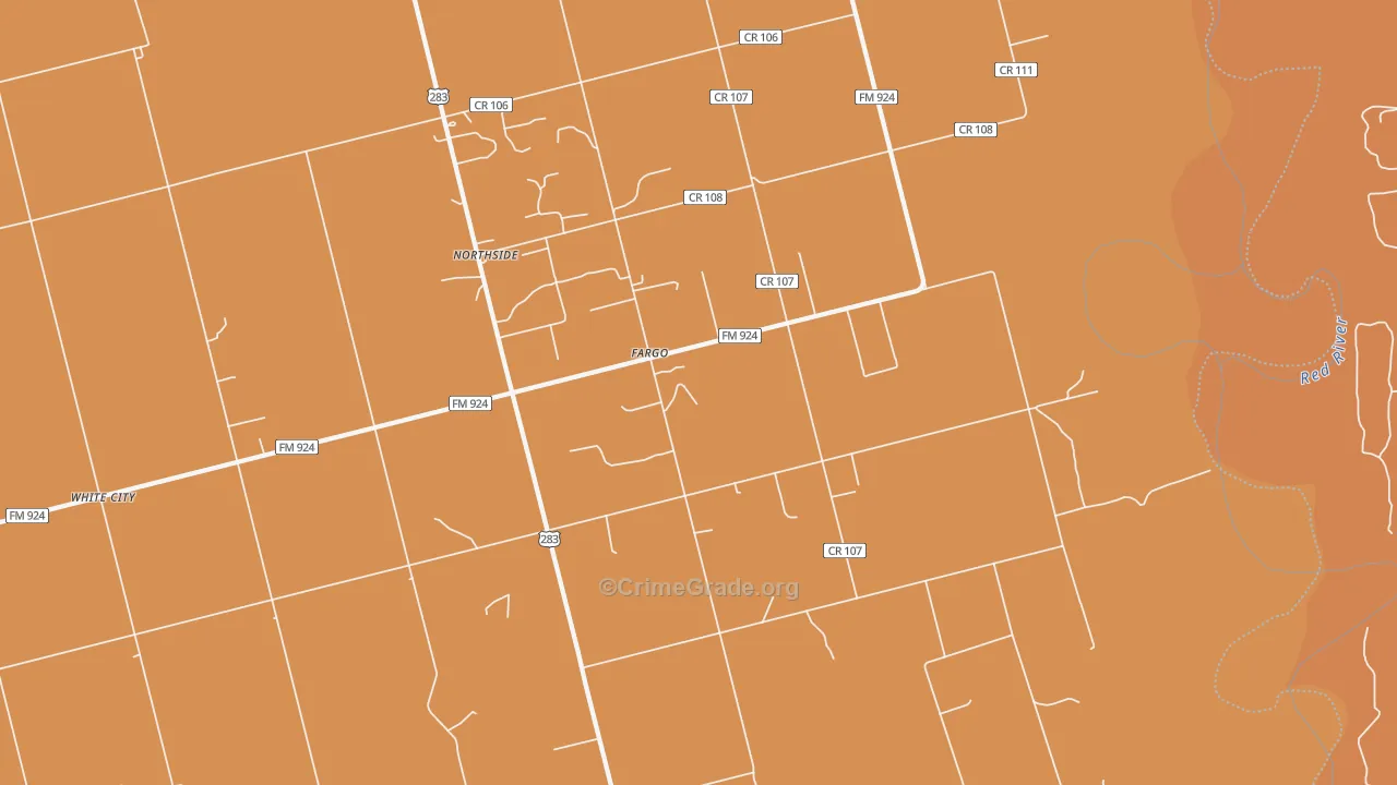 Fargo, TX Map of Assault Rates
