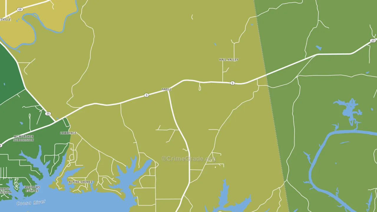 Farill, AL Map of Assault Rates