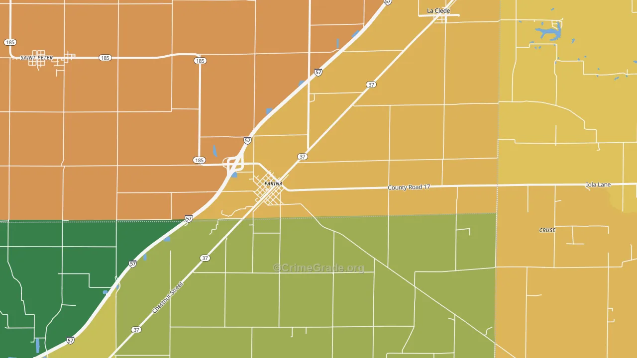 Farina, IL Map of Assault Rates