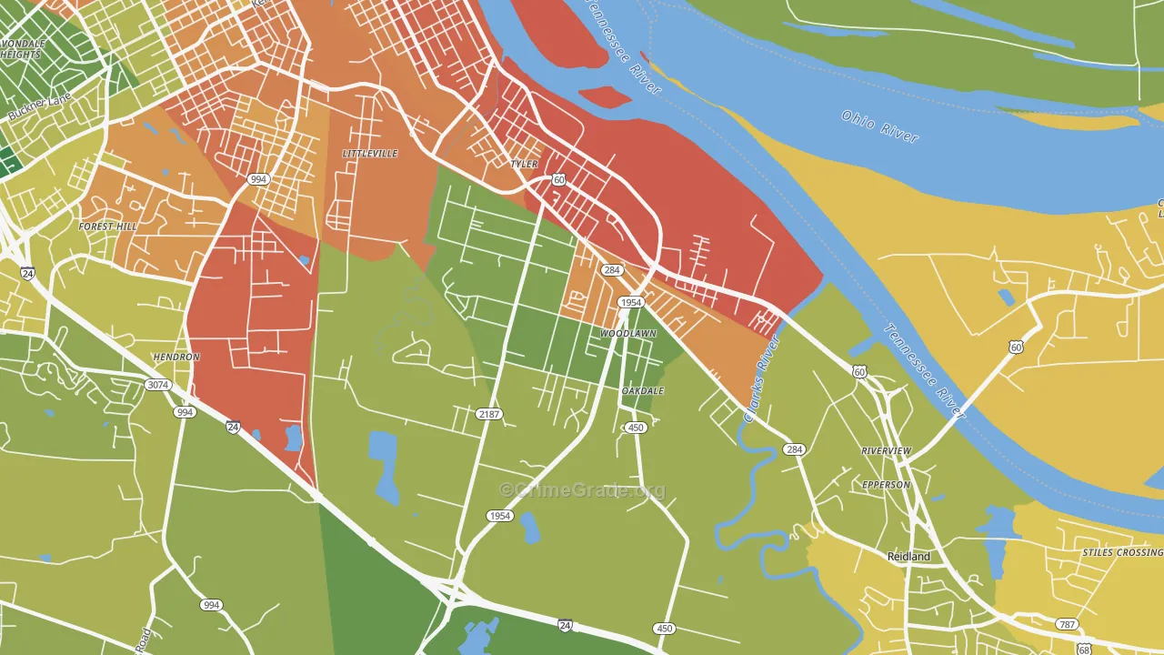 Farley, KY Map of Assault Rates