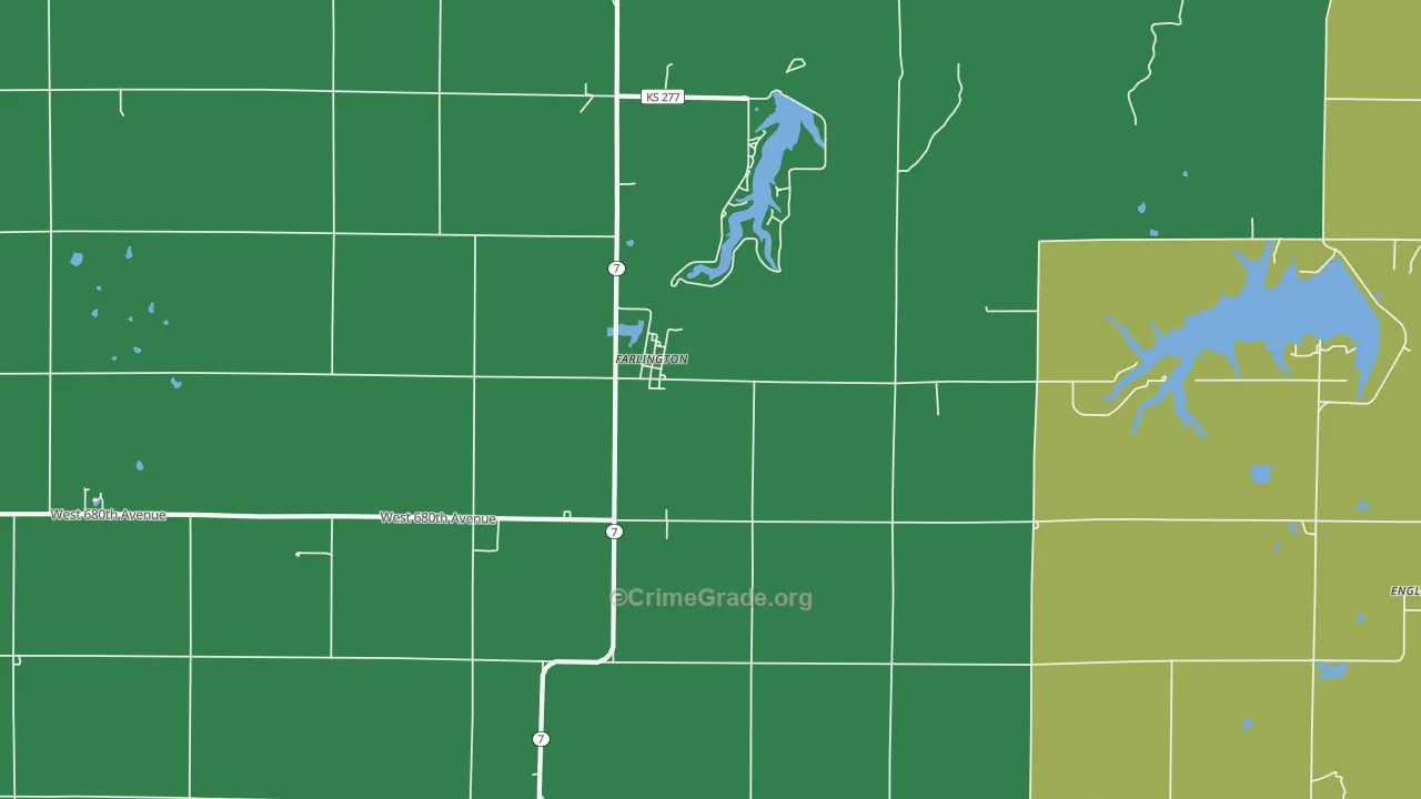 Farlington, KS Map of Assault Rates