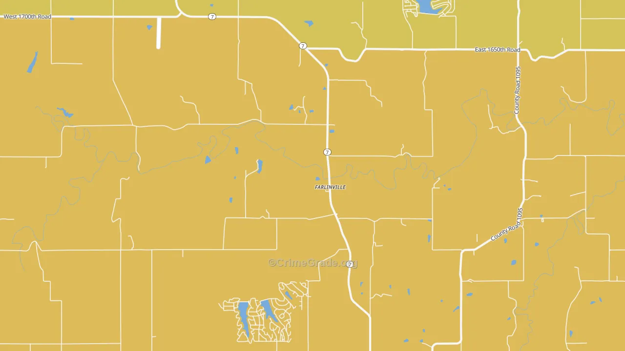 Farlinville, KS Map of Assault Rates