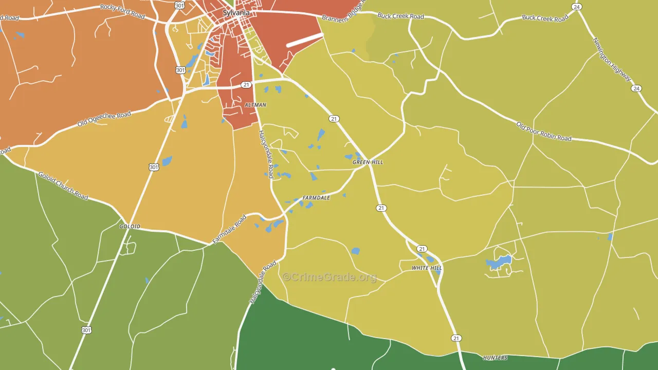 Farmdale, GA Map of Assault Rates