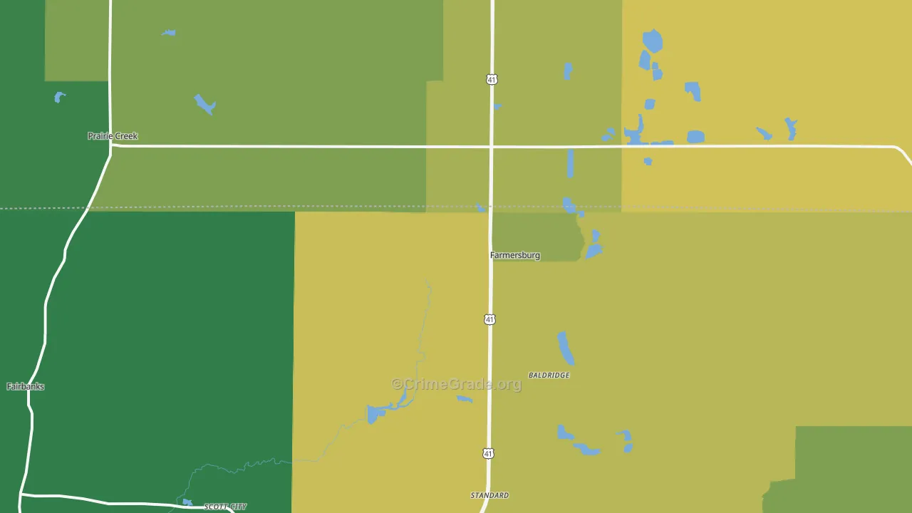 Farmersburg, IN Map of Assault Rates