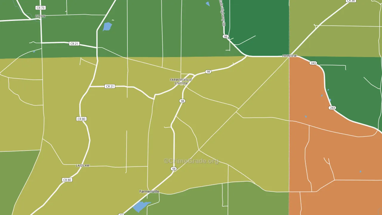 Farmersville Station, NY Map of Assault Rates