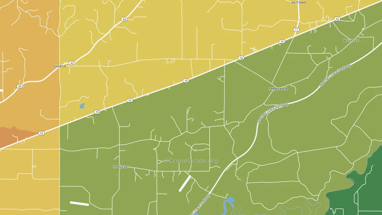 Farmhaven, MS Map of Assault Rates