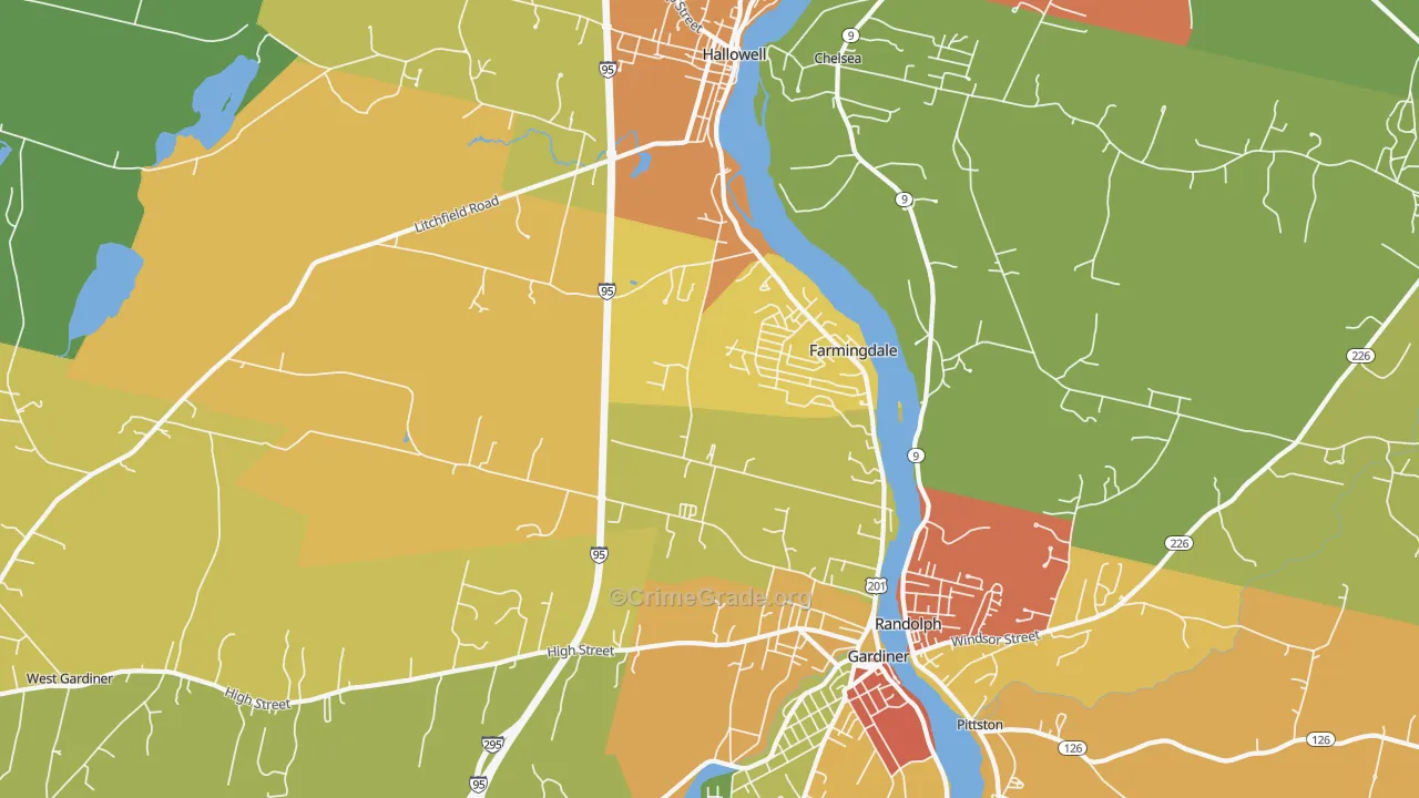 Farmingdale, ME Map of Assault Rates