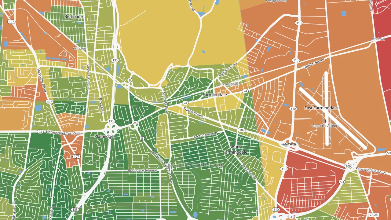Farmingdale, NY Map of Assault Rates