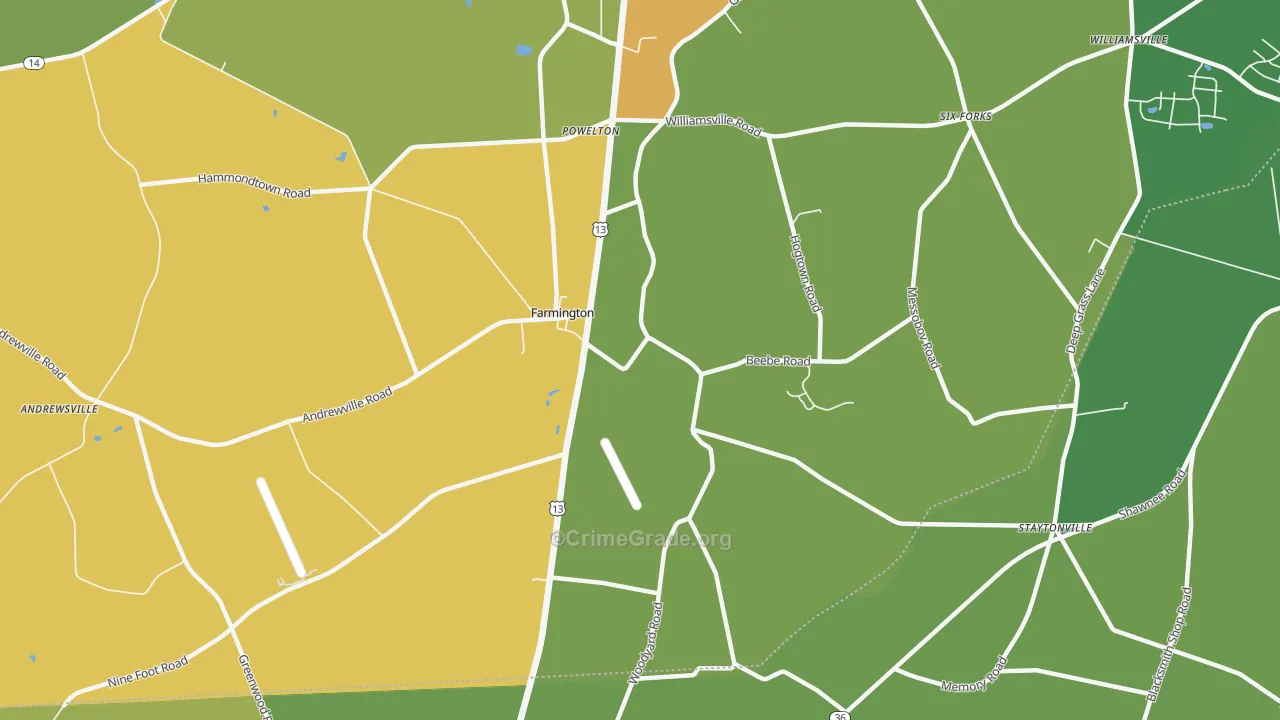 Farmington, DE Map of Assault Rates