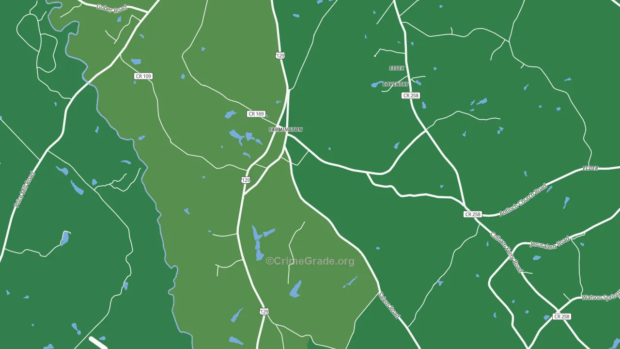 Farmington, GA Map of Assault Rates