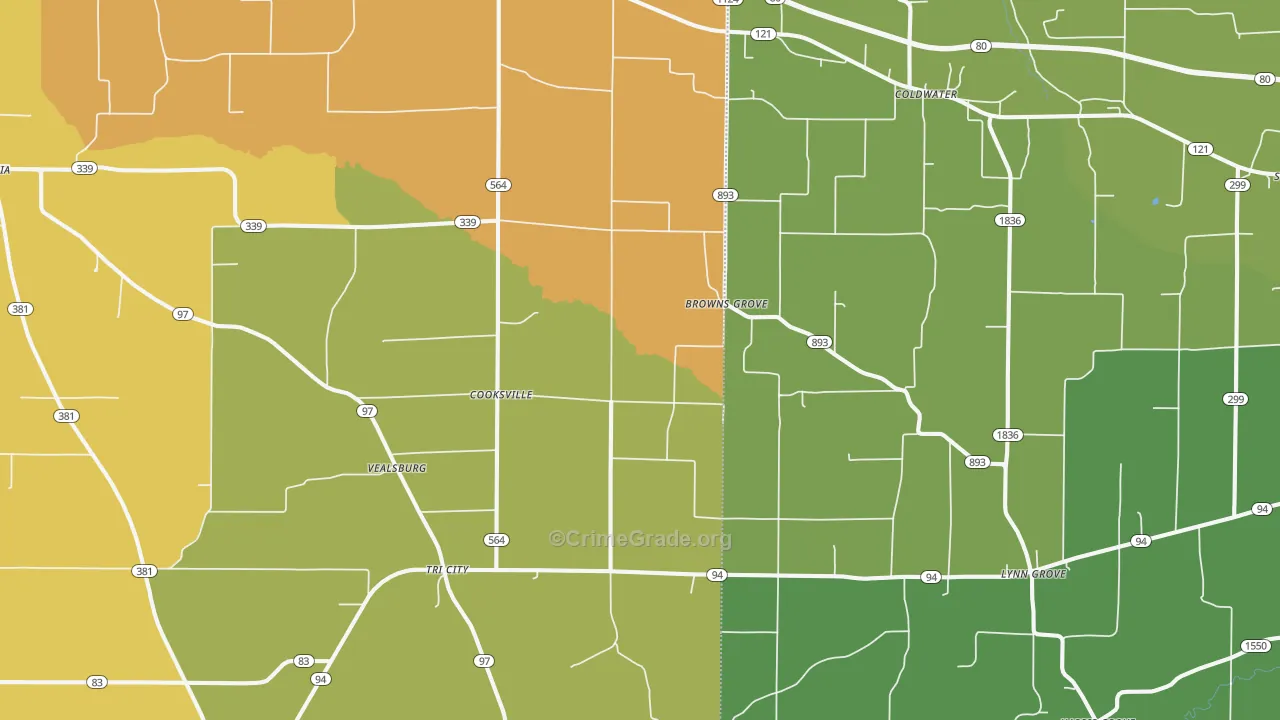 Farmington, KY Map of Assault Rates