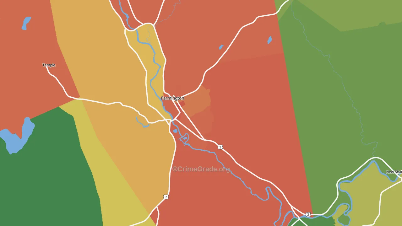 Farmington, ME Map of Assault Rates