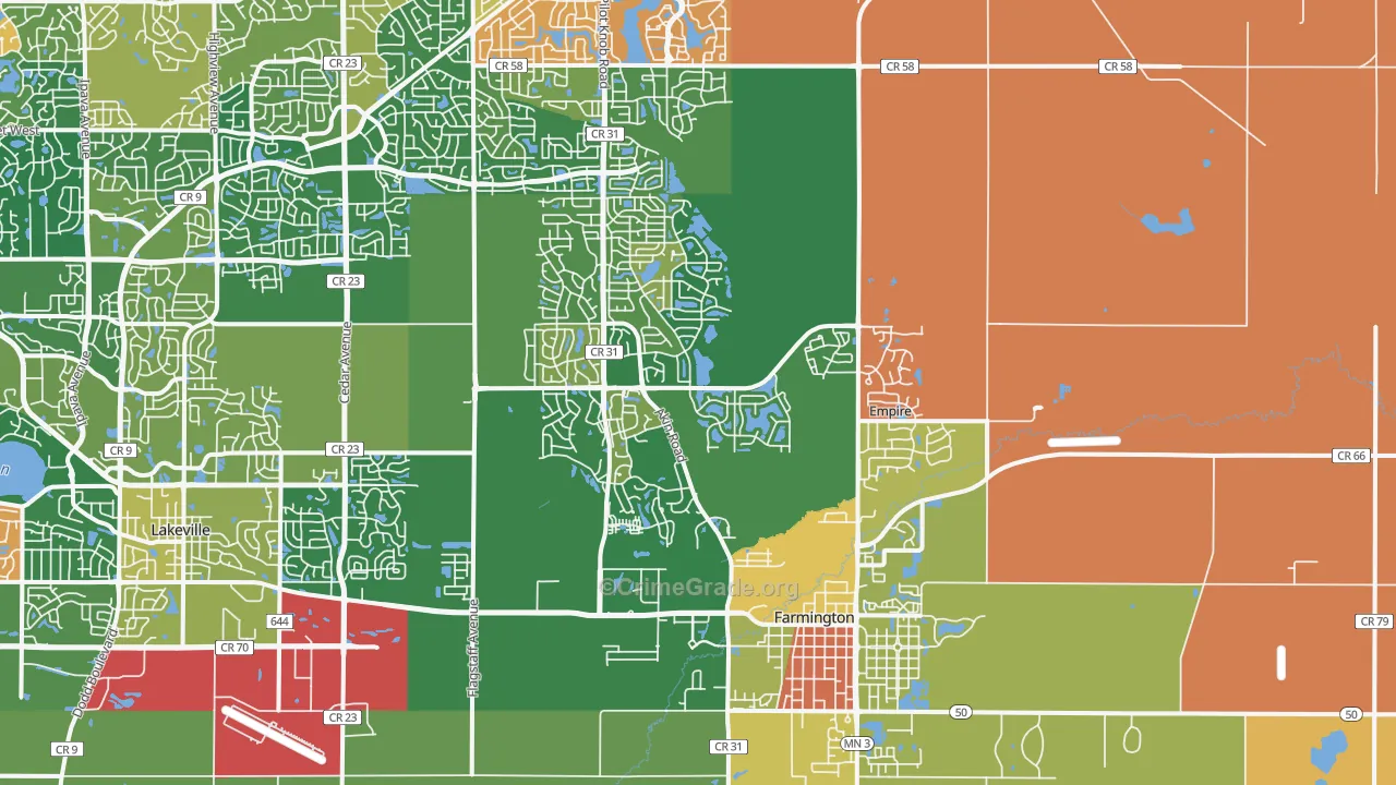 Farmington, MN Map of Assault Rates