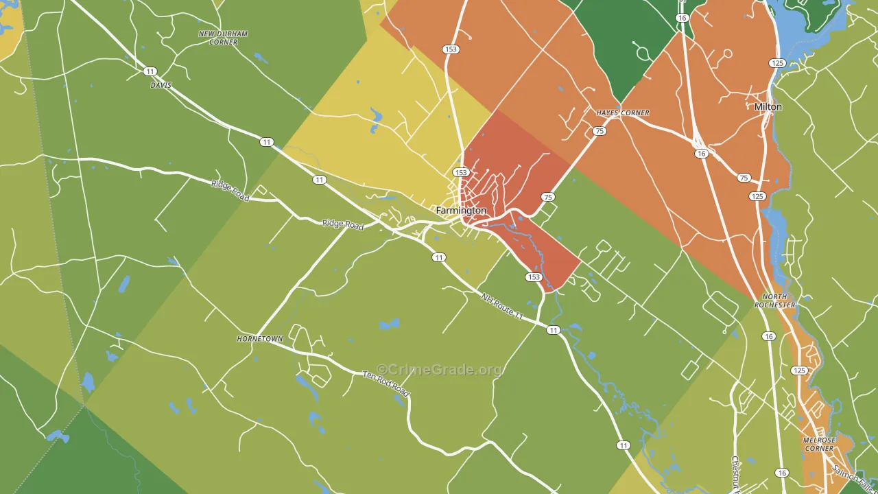 Farmington, NH Map of Assault Rates