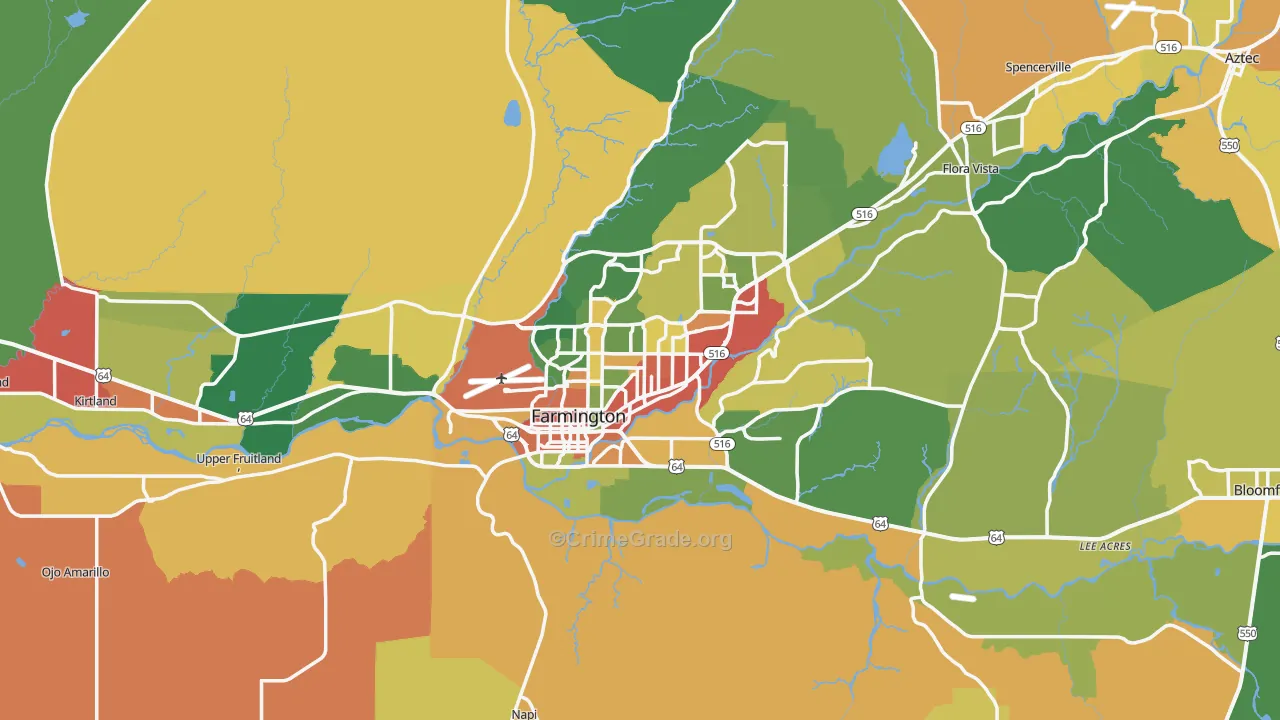 Farmington, NM Map of Assault Rates