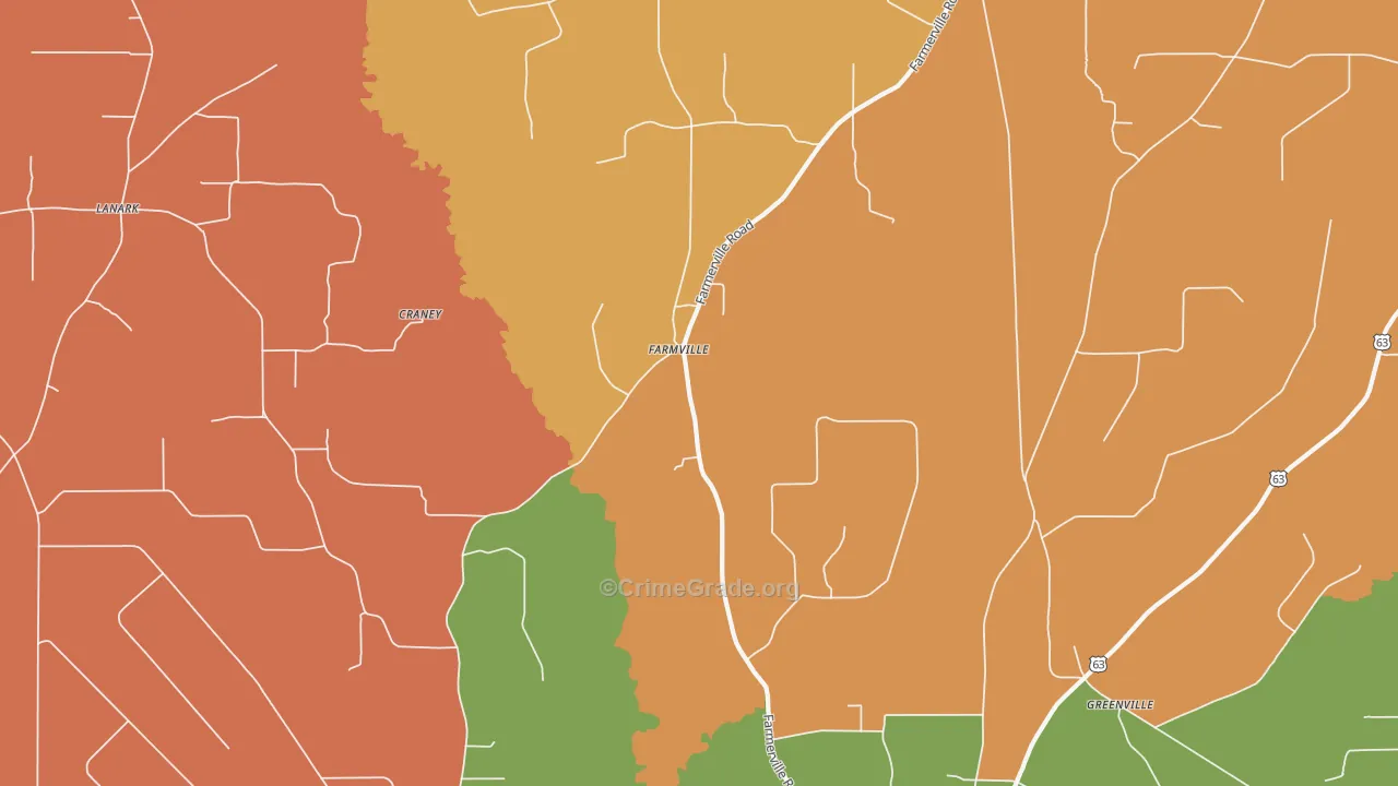 Farmville, AR Map of Assault Rates