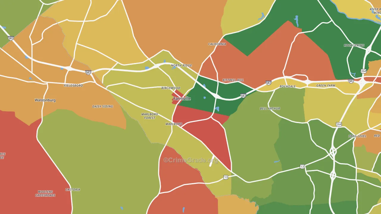 Farmville, NC Map of Assault Rates