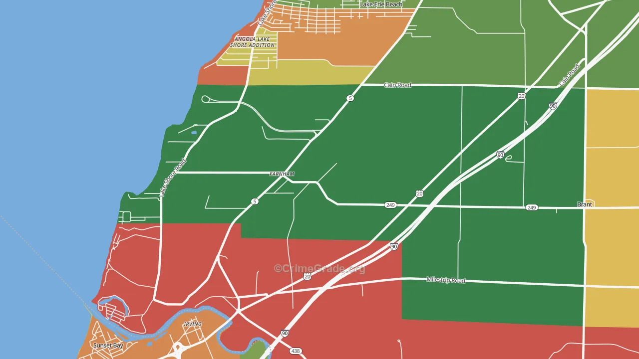 Farnham, NY Map of Assault Rates