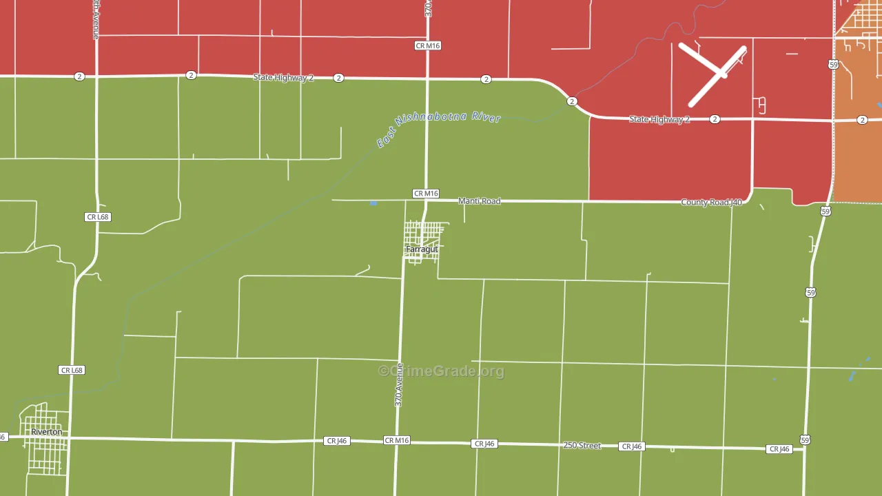Farragut, IA Map of Assault Rates
