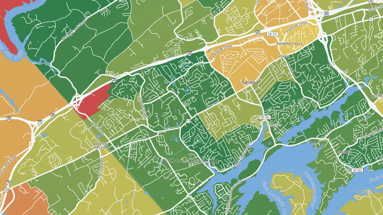 Farragut, TN Map of Assault Rates