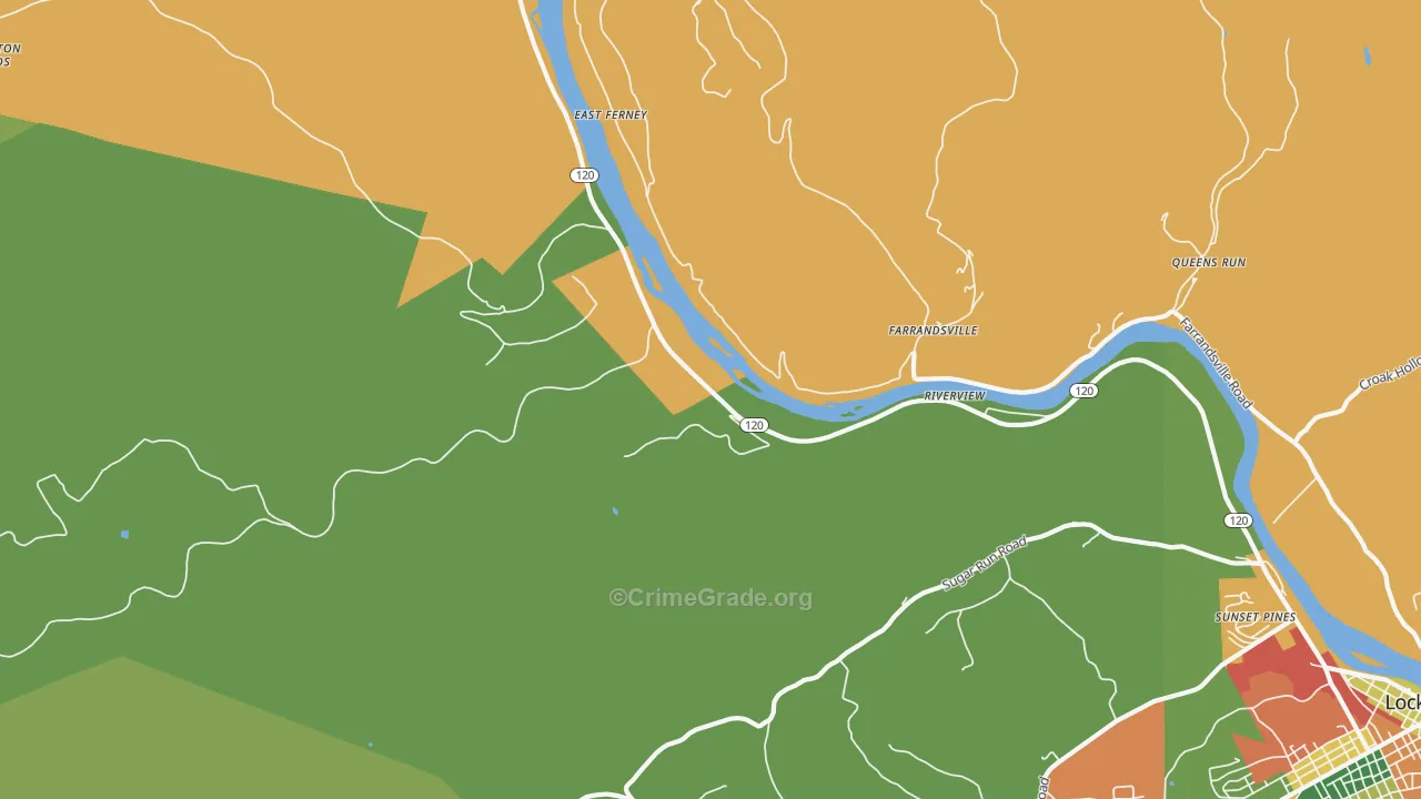 Farrandsville, PA Map of Assault Rates