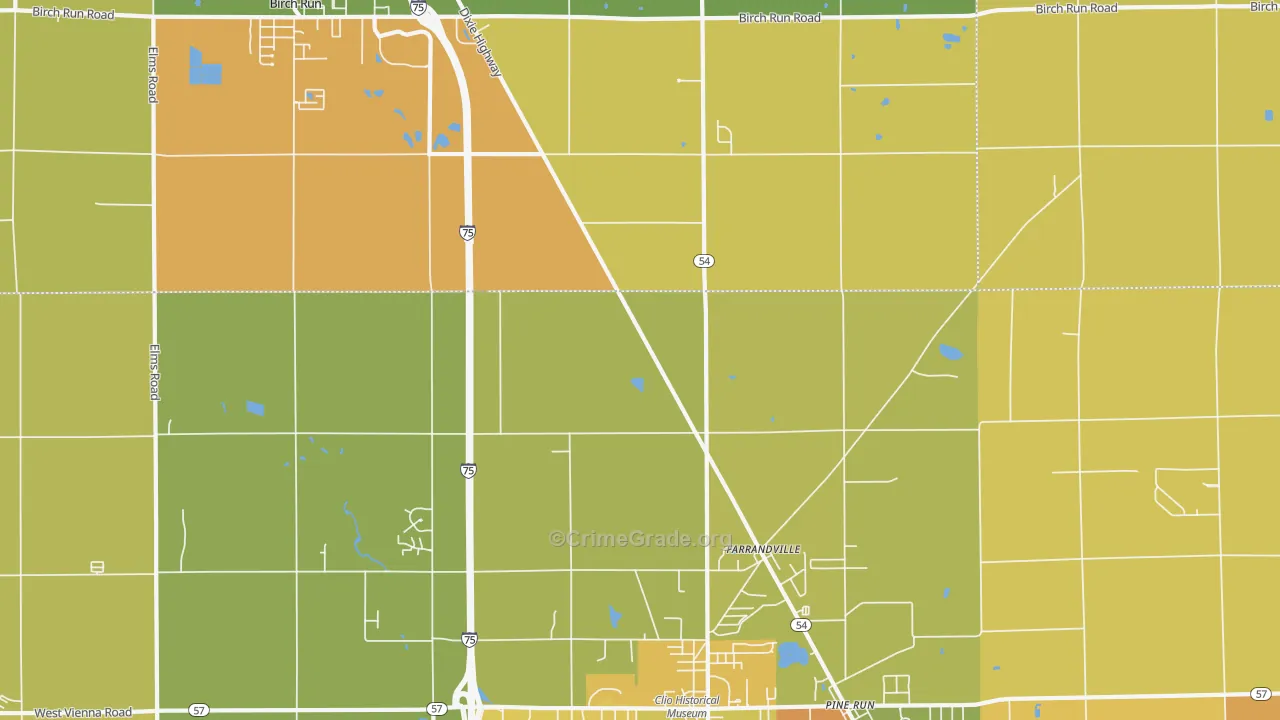 Farrandville, MI Map of Assault Rates