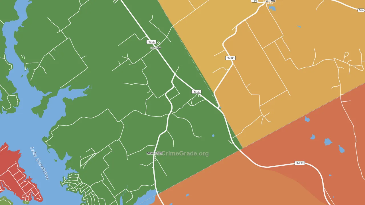 Farrar, TX Map of Assault Rates