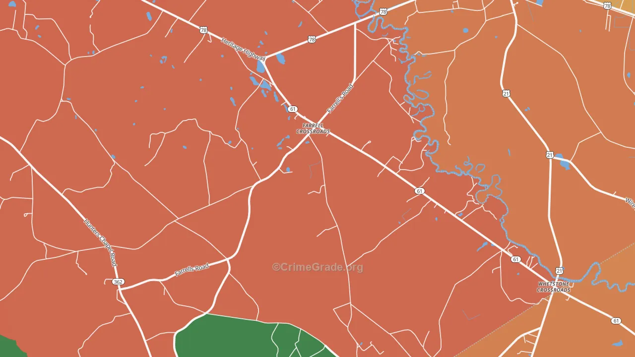Farrell Crossroads, SC Map of Assault Rates