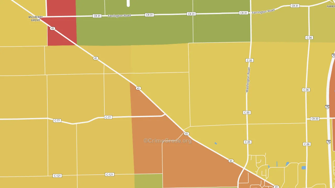 Farrington, OH Map of Assault Rates