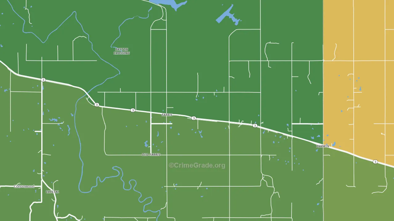 Farris, OK Map of Assault Rates